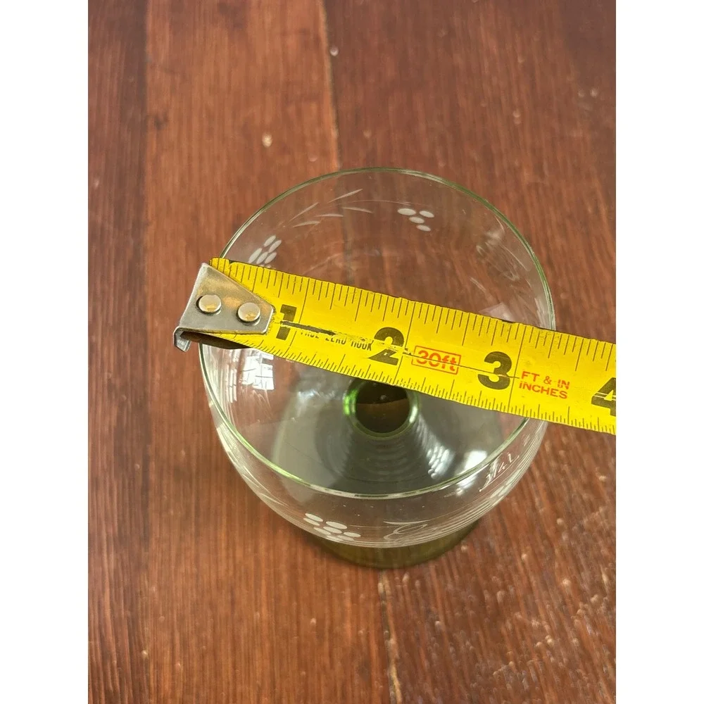 VTG German Roemer Wine Glass‎ Green Beehive Stem Etched Grapes 1/4L Rhine 5.25
